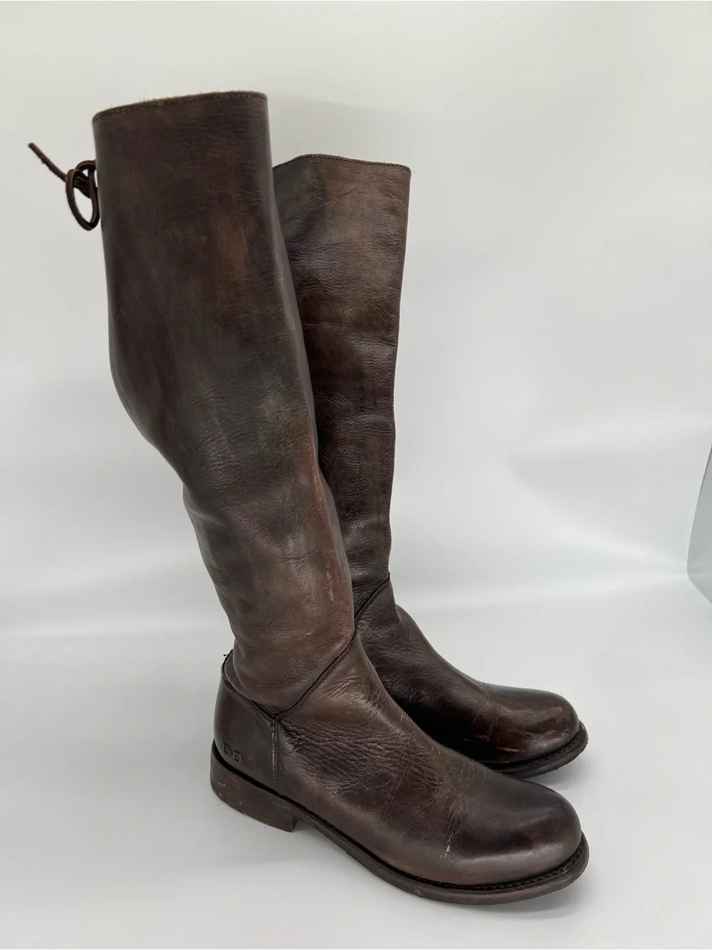 BED|STU Tall Manchester Distressed BrownLeather Boots